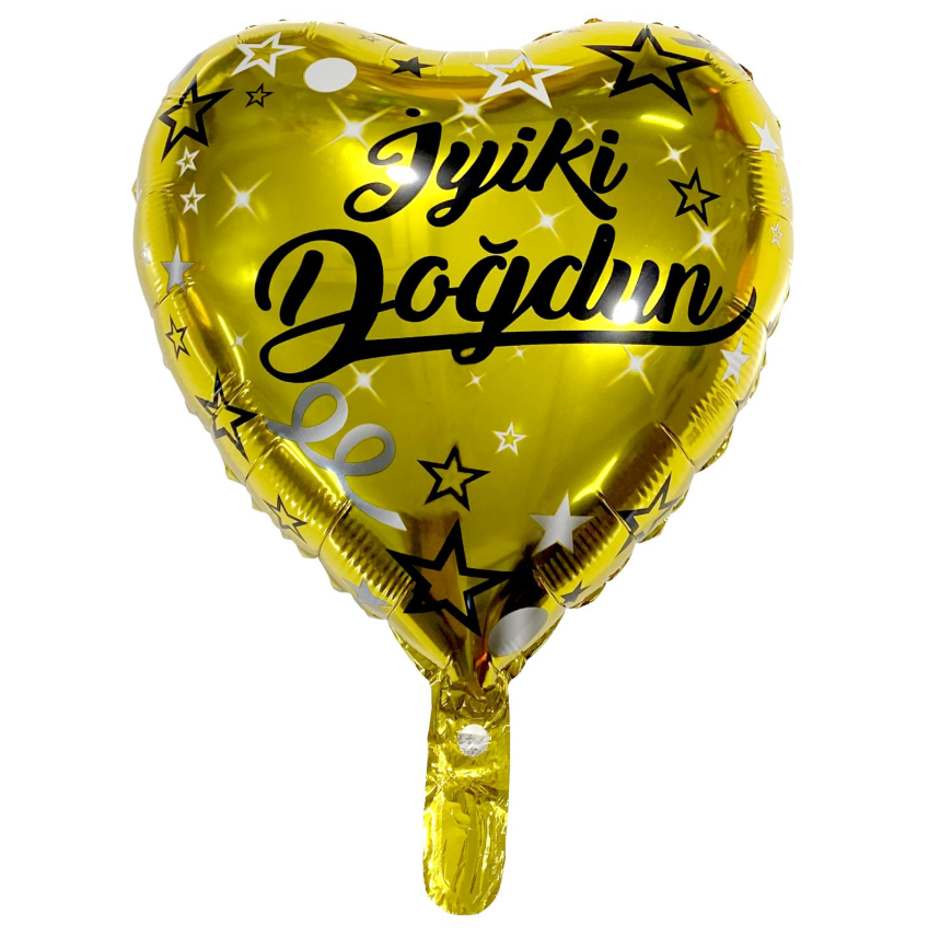 Kalp Folyo Balon İyiki Doğdun Gold 18 INÇ